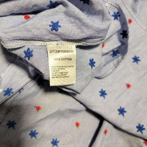 NWT Parker Spade Off-the-Shoulder Embroidered Cotton Top women’s XS blue - Picture 4 of 4